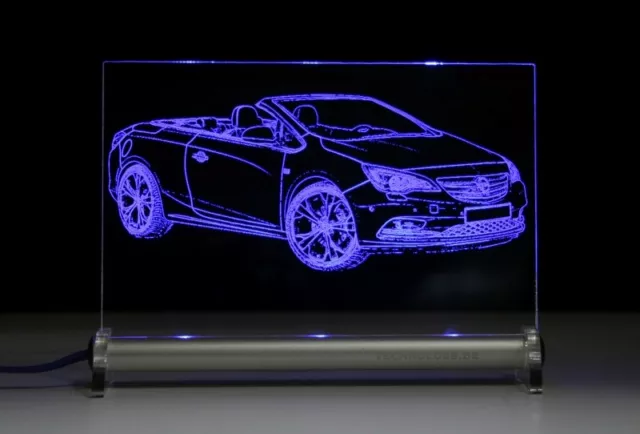LED Leuchtschild graviert ist Opel Cascada   AutoGravur top Geschenk Blickfänger
