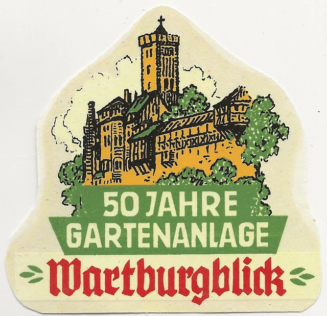 99/270 SCHIEBEBILD AUFKLEBER 50 Jahre Gartenanlage Wartburgblick EUR