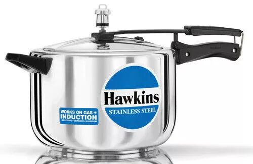 Hawkins Stainless Steel 8 L Pressure Cooker Induction Compatible Fast Cooking