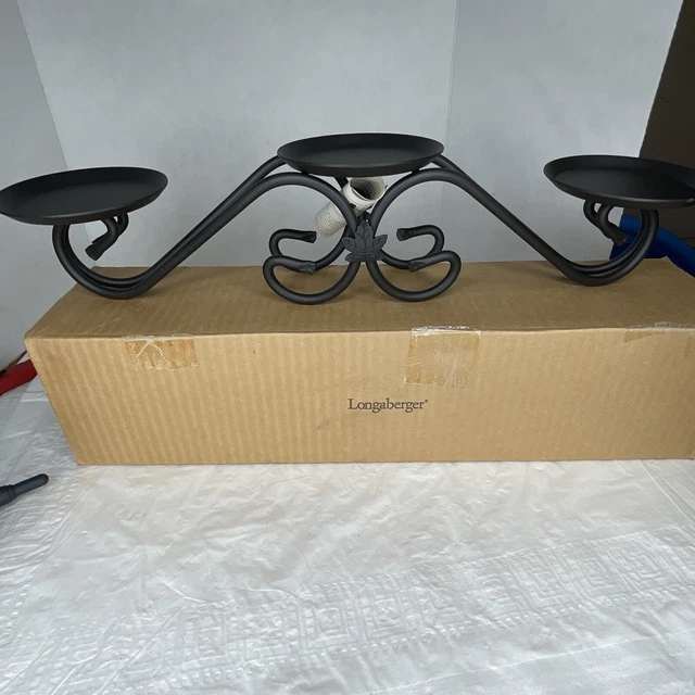 Longaberger Baskets Wrought Iron Decorative 3 Tiered Candle Stand NIB. 70386