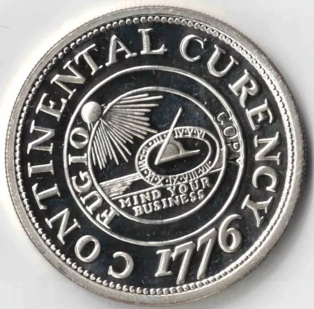 1776 Continental Currency 1 Troy Oz 999 Fine Silver Round Coin Proof