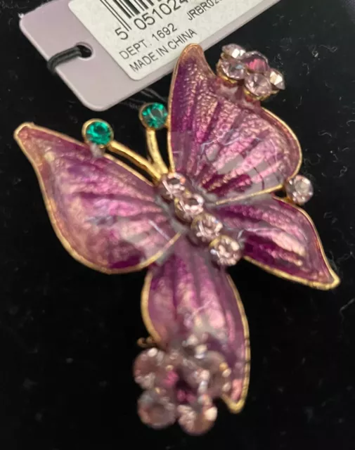 Butterfly Enamel Diamante brooch Jon Richards New- more photos in listing