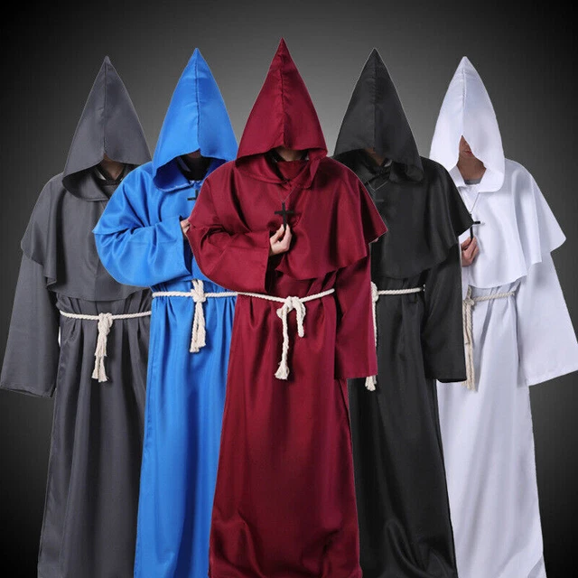 Mönch Kostüm Set Für Herren - Mittelalter Robe Mit Zubehör Für Halloween