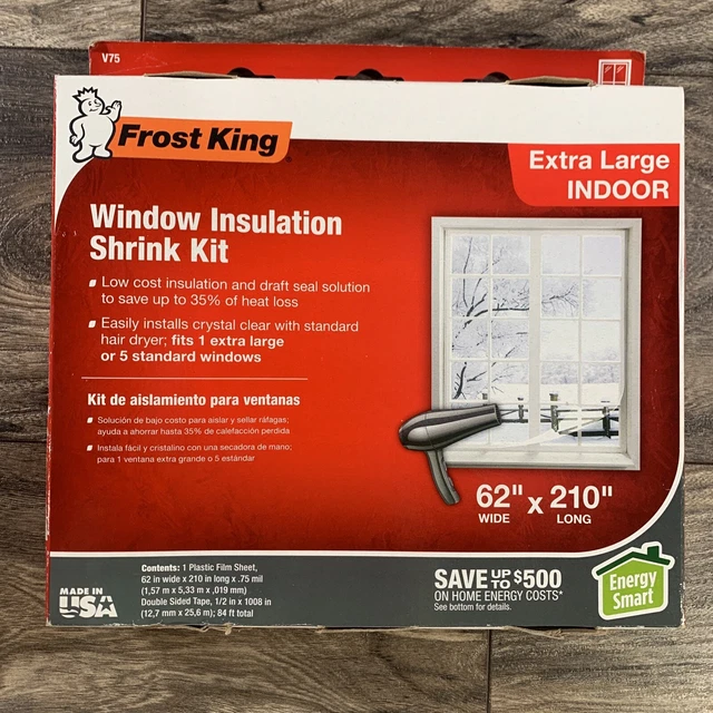 FROST KING WINDOW Insulation Shrink Kit *Extra Large Indoor* 62" x 210