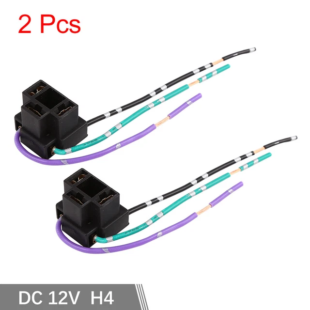 DC 12V H4 Car Light Socket Headlight Wire Harness Extension Female Adapter 2pcs
