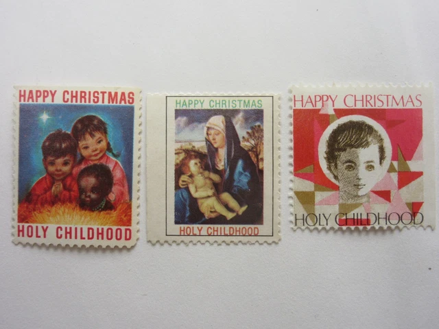 LOT OF 3 Happy Christmas Holy Childhood Cinderella Stamps $2.50 - PicClick