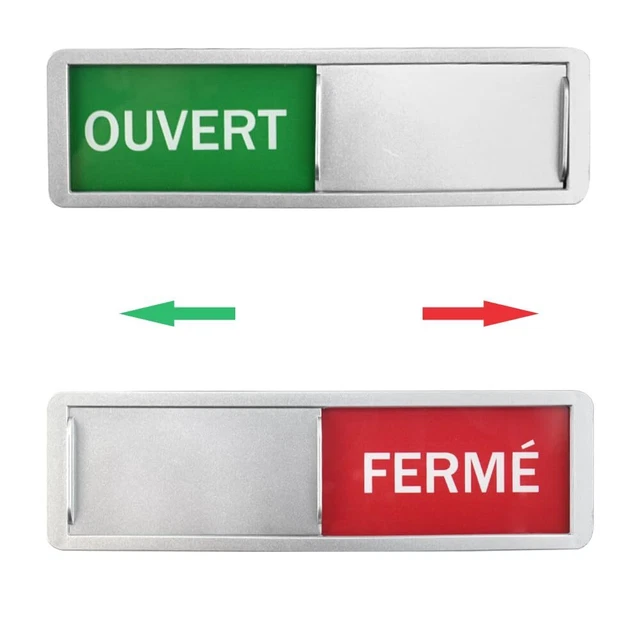 Reforung Panneau Porte Libre/Occupé 17,8x5cm - Signe Coulissant Avec Adhésif 3M Et Aimants, Indicateur Vacant/Occupé