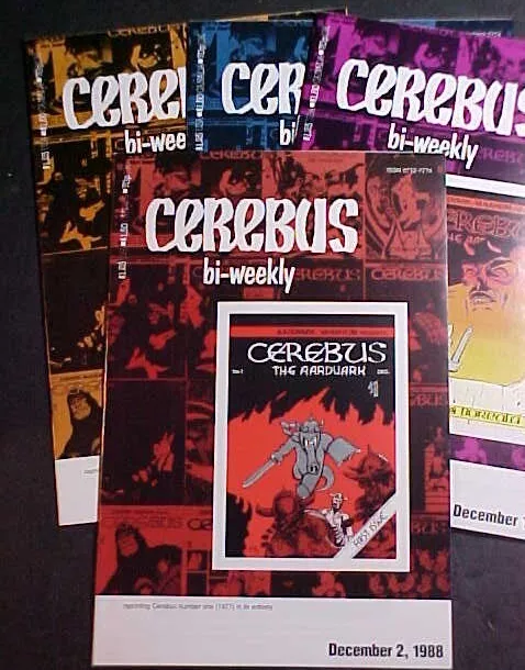 CEREBUS BI-WEEKLY #'s 1-4! REPRINTS THE FIRST 4 ISSUES! 1988 AARDVARK-VANAHEIM