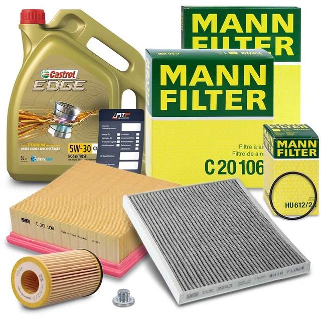 Mann-Filter Kit De Révision+5L Castrol Edge Fst 5W-30 C3 Pour Opel Corsa D