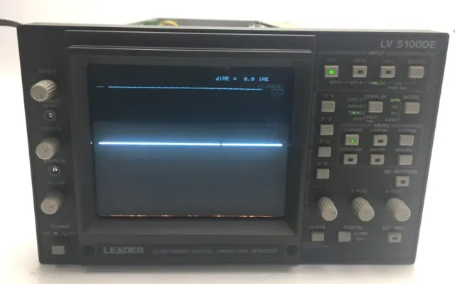 Leader LV 5100DE Component Digital Waveform Monitor - Used - Tested Working