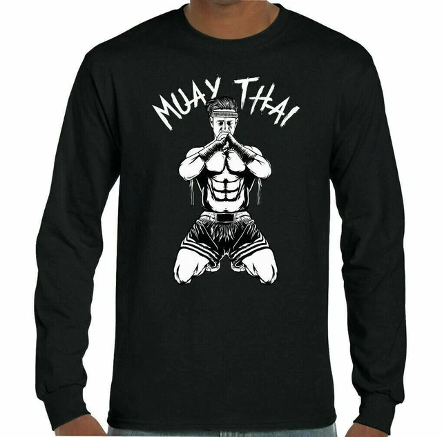 Muay Thai Mens Martial Arts T-Shirt MMA Kick Boxing Pads Gloves Training Top