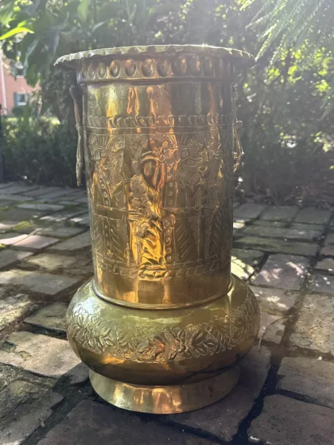 Vintage Turkish Brass Fluted Umbrella Holder