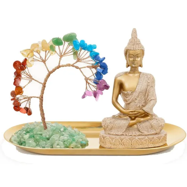 Kristall Buddha-Statue-Set Gold Kreative Buddha-Ornamente zu Hause  Büro