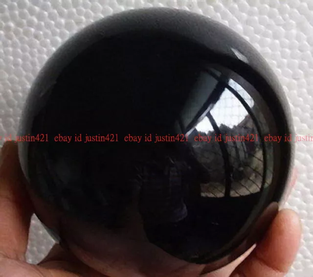 Asian Rare Natural Quartz Black Magic Crystal Healing Ball Sphere 60mm+Stand