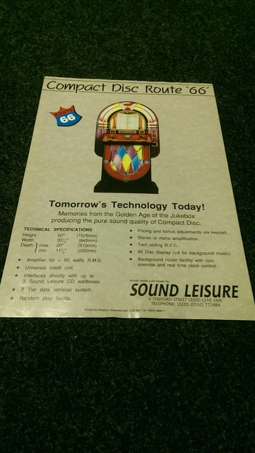 Jukebox Flyer SOUND LEISURE ROUTE 66 Jukebox Flyer EUR 14,97 - PicClick DE