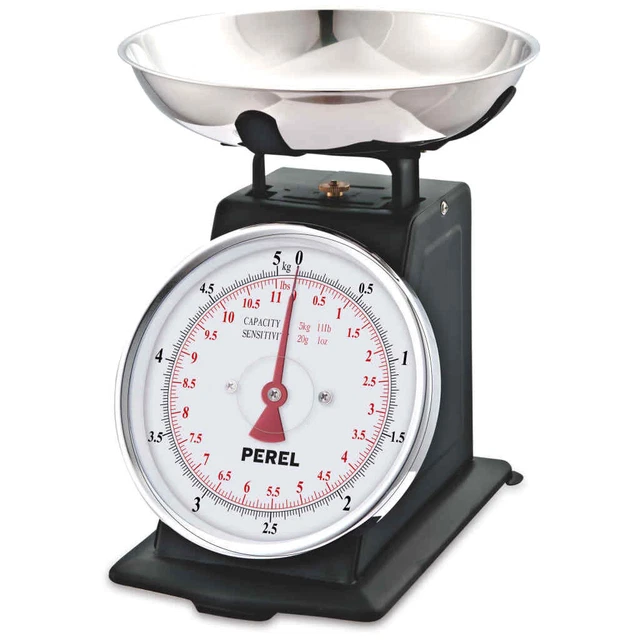 Bilancia da cucina analogica perla 5 kg nera retrò bilancia domestica bilancia da forno bilancia perla