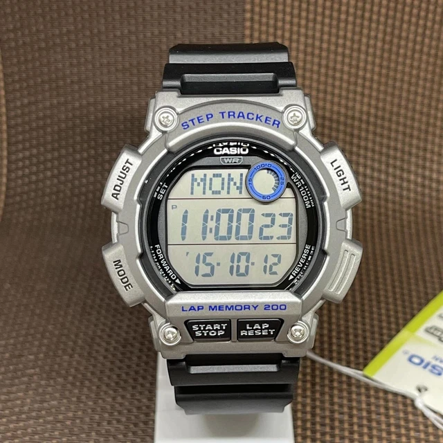 CASIO WS-2100H-1A2 STEP Tracker Dual Time Digital Stopwatch Men's Sport ...