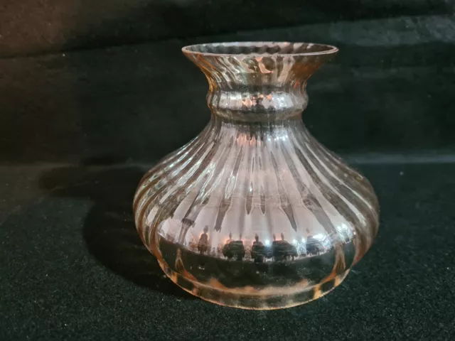 1  Tulipe Ancienne en verre transparent ocre,art déco lampe,lustre,année 60
