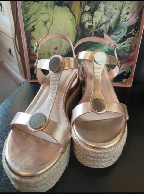 Rose gold wedge sandals uk 2025
