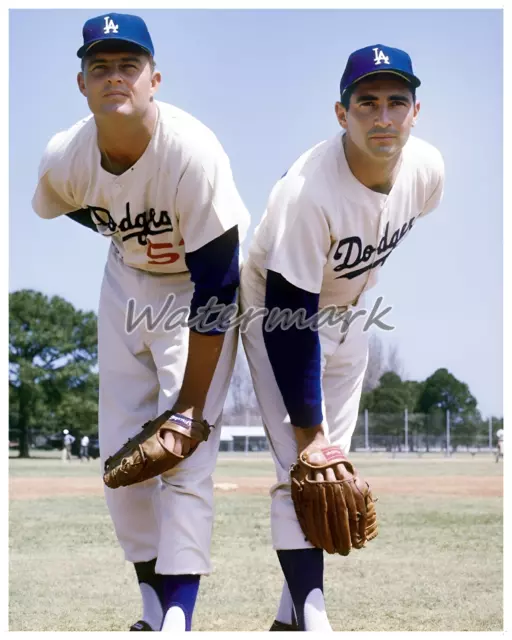 MLB Los Angeles Dodgers Don Drysdale Sandy Koufax Color 5 X 7 Photo Picture