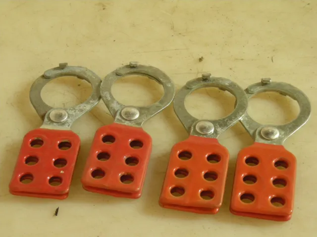 Lot of 4 ea. Lockout Hasps 6 Positions for locks (not included)