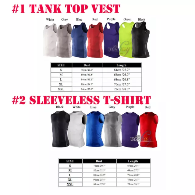 Mens Compression Skin Base Layer Top Sport Gym Shirts T-Shirt Vest Tank Tee 3