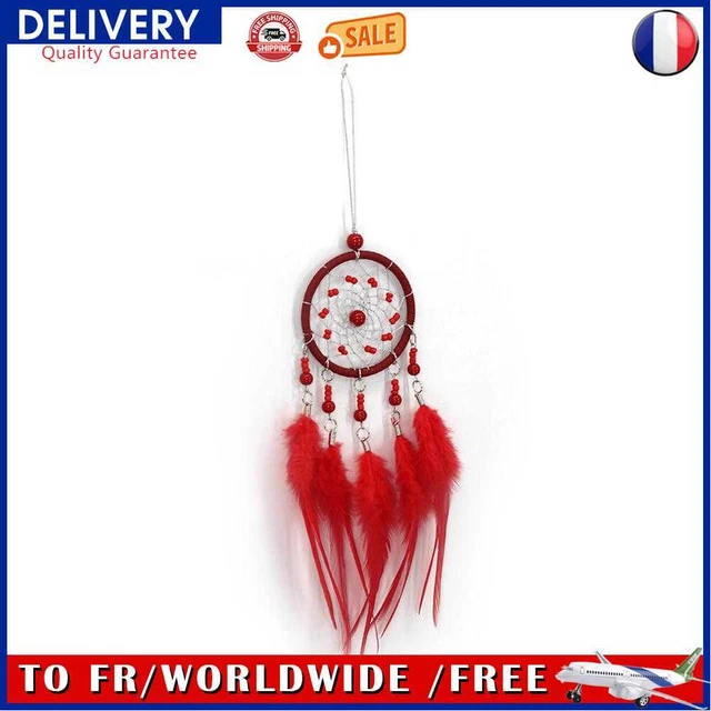Red Feathers Handmade Dreamcatcher Dream Catcher Net Home Wedding Decor