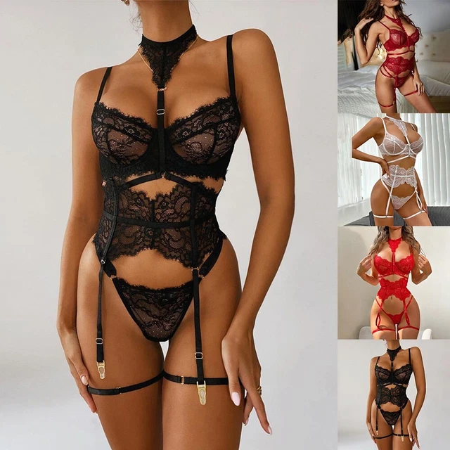 SOUTIEN-GORGE EN DENTELLE pour femme flirtant G string jarretière string linger EUR 13,84 ...