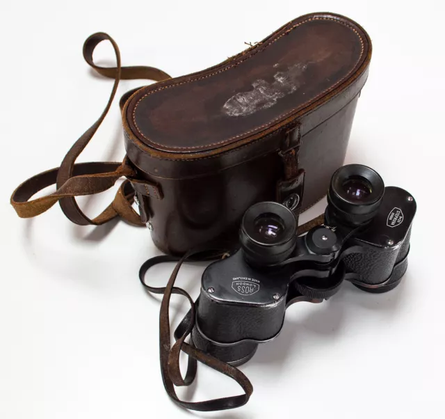 Ross London 9x35 Stepruva binoculars in original leather case. Serial No. 15926