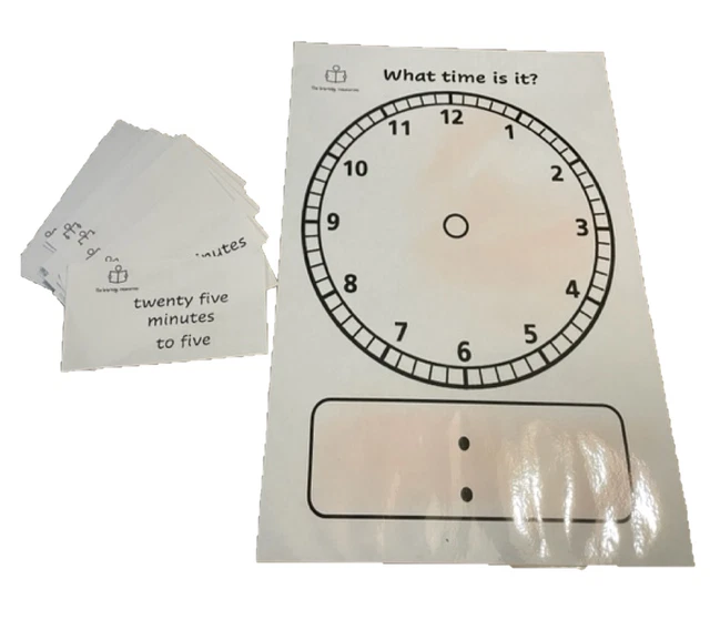 TELLING THE TIME A4 POSTER/MAT Clock Face/KS1/KS2 NUMERACY TEACHING