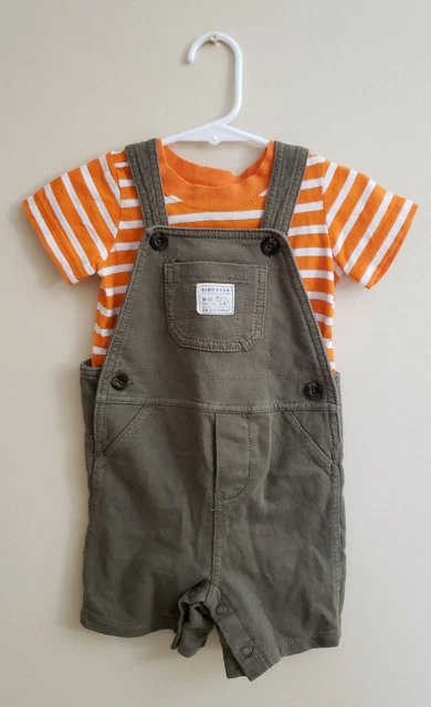 Carters Baby Boy Short Sleeve Tshirt & Overalls Set 18 Months