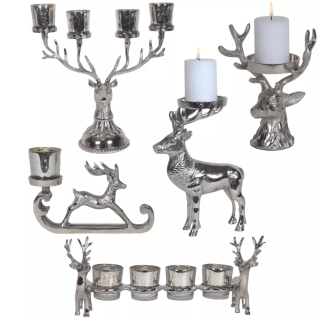 Christmas Reindeer Stag Candle Holders Various Designs