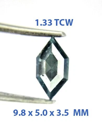 Diamant Naturel Fancy Gris 1.07 Carats - Taille émeraude Stepcut 5.9x5.1mm - Pour Création Bijoux