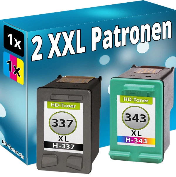 TINTE PATRONEN für HP 337+343 XL OfficeJet 6315 H470 DeskJet 5940 6940 SET