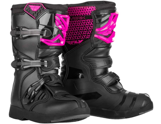 FLY RACING Jugendliche Mädchen Maverik Pink/Schwarz Größe 3 Off-Road Stiefel