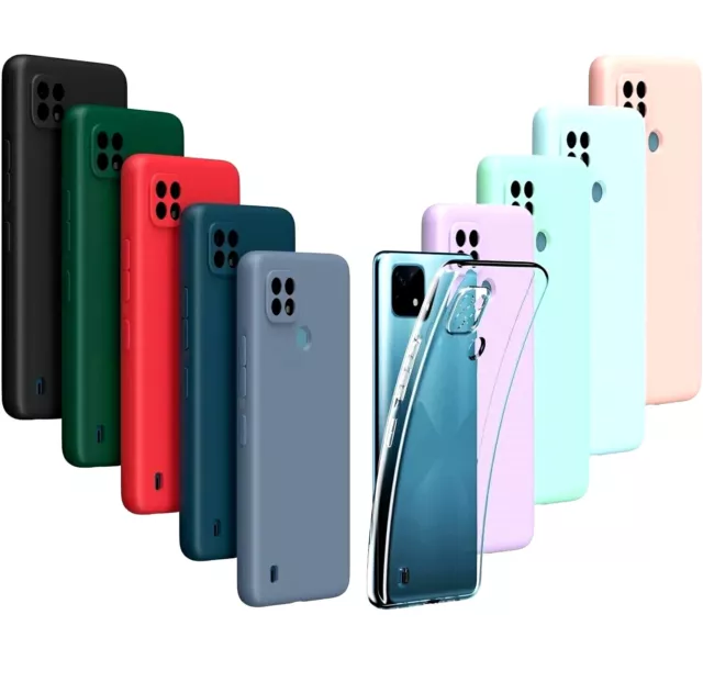 Cover Per Realme C21Y / C25Y Custodia Colorata In Silicone Tpu + Pellicola Vetro