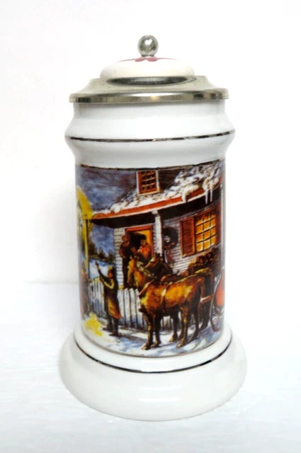 1990 - 1991 Carolina Collection Evening Carol Holiday lidded stein