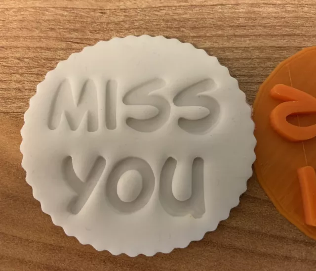 Miss You Embosser Stamp Fondant Icing Cupcake Cake Cookie Cutter Missing You