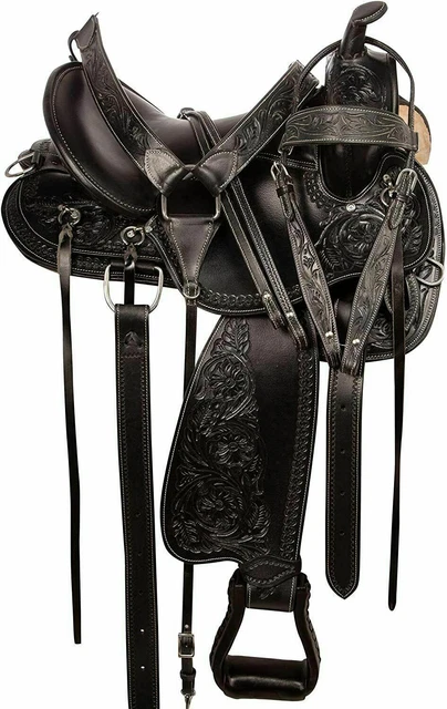 Selle Western Hilason Cuir 16.5 Pouces – Idéale Course, Plaisir Ou Sentier !