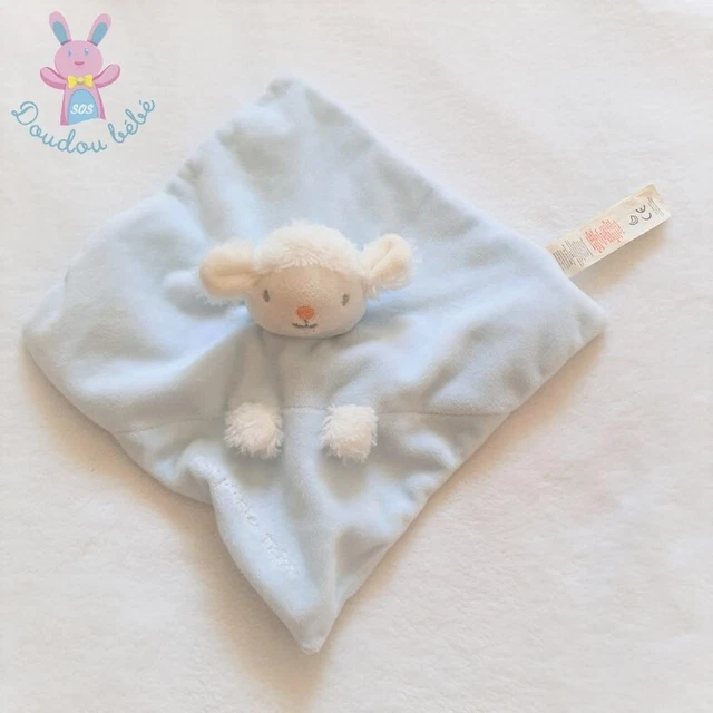 Doudou plat Mouton bleu et blanc Mon premier SERGENT MAJOR (état neuf)