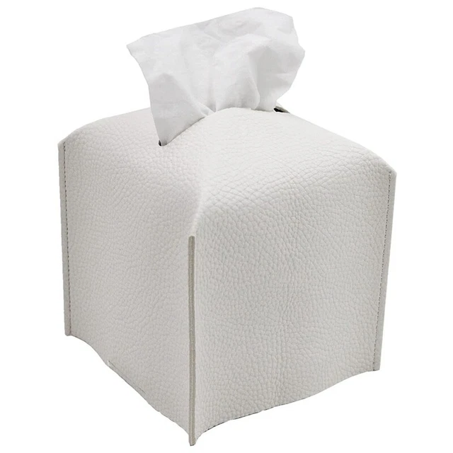 Tissue Box Cover Holder Square PU Leather Facial Tissue Box Roll  DispenserB9