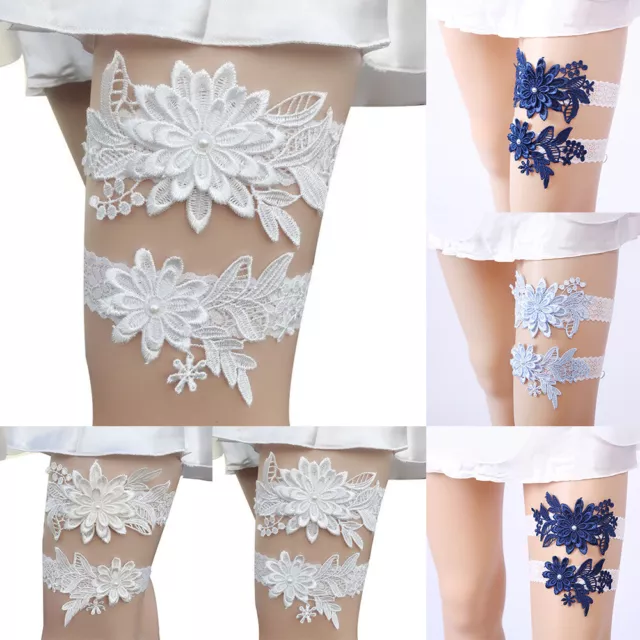 Wedding Bridal Lace Sexy Lingerie Sheer Suspender Ring Leg Garter Belt Underwear 3