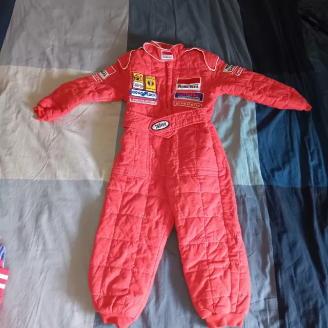 Futuro Pilota Red Quilted Racing Suit Size 5-6