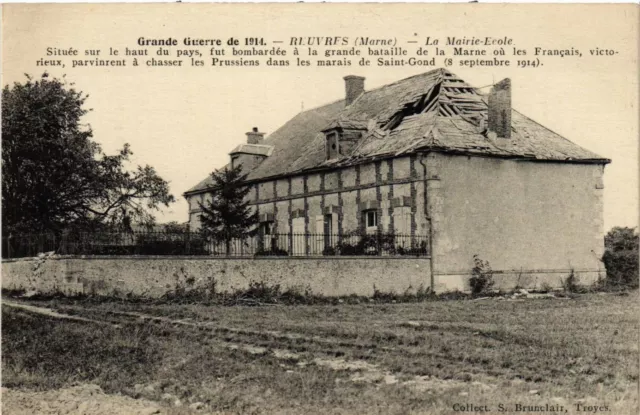 CPA AK Military - Reuvres - Ruins - The Town Hall-School (696849)