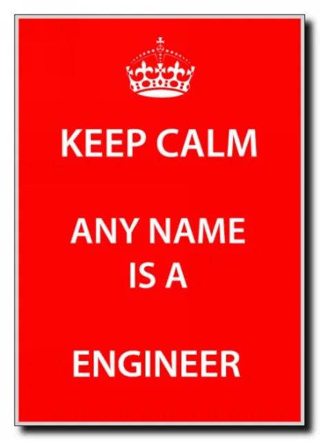 Engineer Personalised Keep Calm Jumbo Magnet