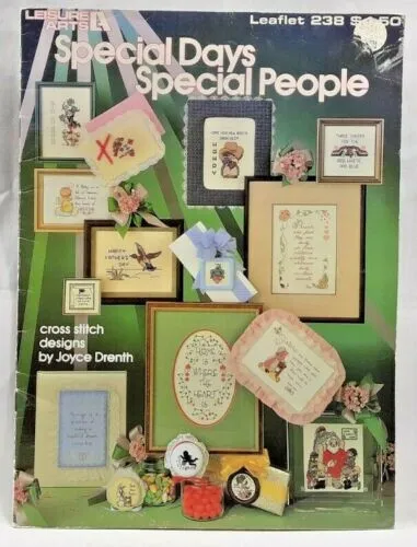 Libro de patrones de punto de cruz Leisure Arts Special Days Special People 238 1982 7989