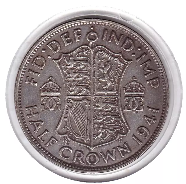 Sharp  1941   Silver  (50%)  King  George  the  6th  Half  Crown  Coin