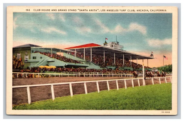 Santa Anita Horse Racing, Turf Club, Arcadia California CA Postcard