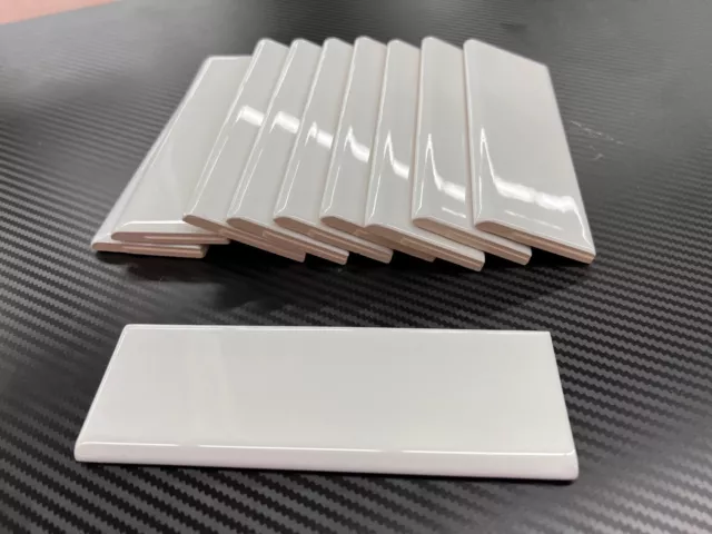 Daltile Gloss White Ceramic Tile Bullnose Trim 2x6" Edge Piece Mudcap 10 PIECES