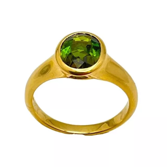 Vintage Bvlgari Bulgari Grün Peridot Oval 18k Gelbgold Bandring SELTEN 2